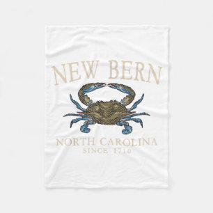 New Bern North Carolina Blue Crab Since 1710 Ivory Fleece Blanket