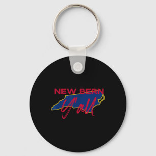 New Bern North Carolina Y'all Nc Pride State Map C Key Ring
