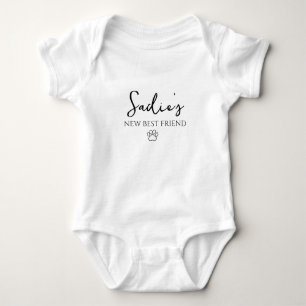 New Best Friend  Baby Announcement Bodysuit