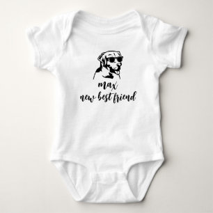 New best friend Personalised Dog Name Baby Gift Bodysuit