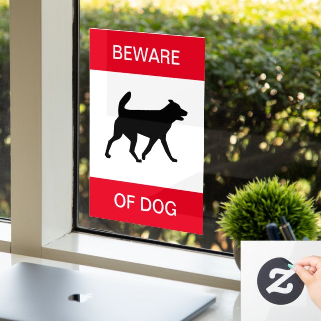 NEW! Beware Of Dog - Window Cling (Office)