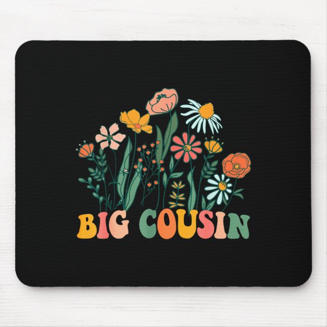 New Big Cousin Wildflower First Birthday &amp; Bab Mouse Pad (Front)