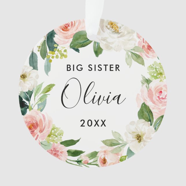 New Big Sister Christmas Gift | Big Sister Ornament (Front)