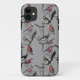 New Birds pattern accessories, vintage art grey iPhone 11 Case