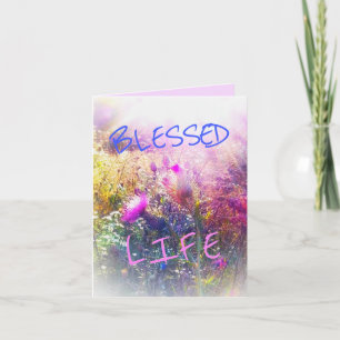 NEW BLESSED LIFE THISTLES SMALL GREETING CARD