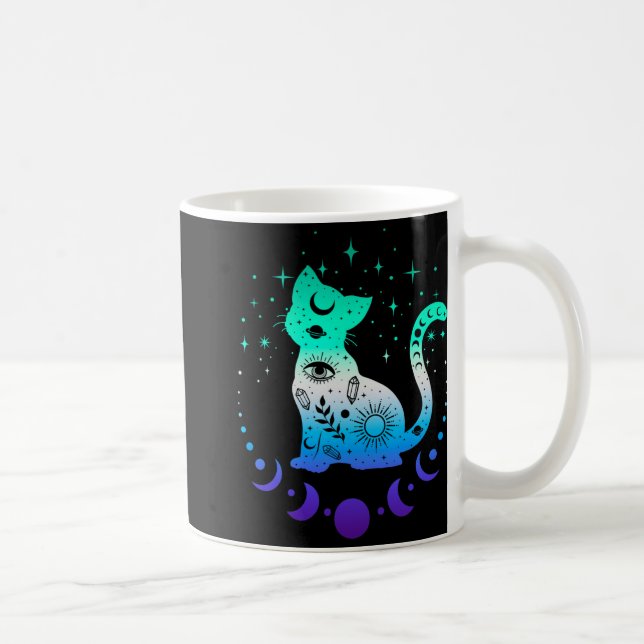 New Blue Gay Male Mlm Pride Flag, Astrology Cat  Coffee Mug (Right)