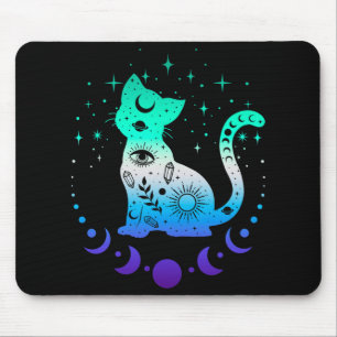 New Blue Gay Male Mlm Pride Flag, Astrology Cat  Mouse Pad