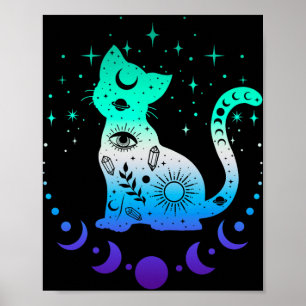 New Blue Gay Male Mlm Pride Flag, Astrology Cat  Poster