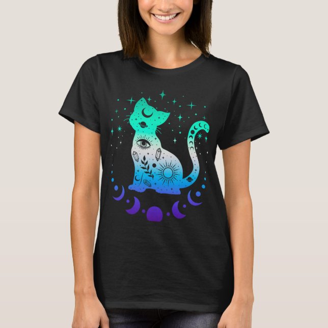 New Blue Gay Male Mlm Pride Flag, Astrology Cat  T-Shirt (Front)