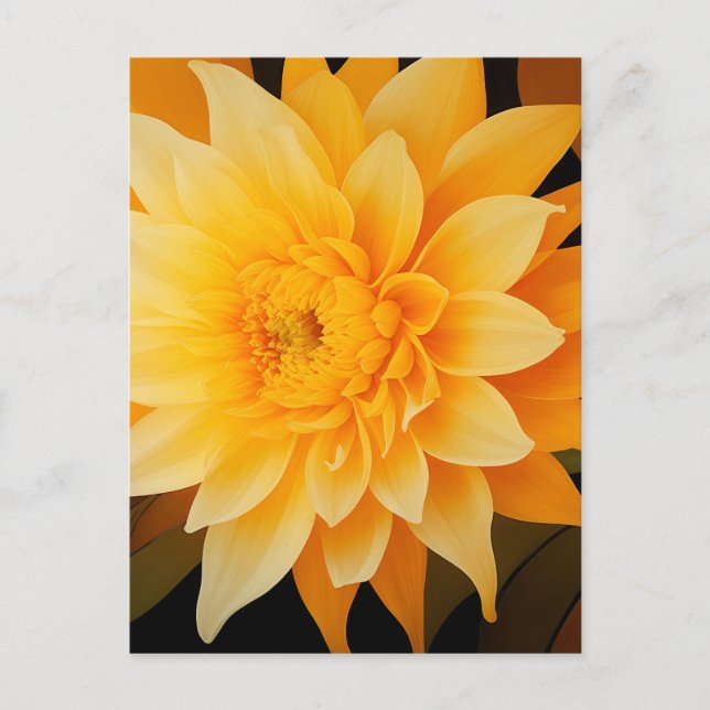 New BOHO Yellow Dahlia Postcard (Front)