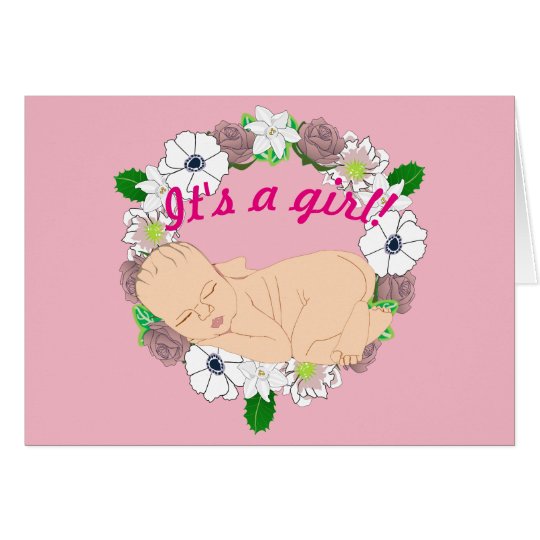 New born baby girl card
