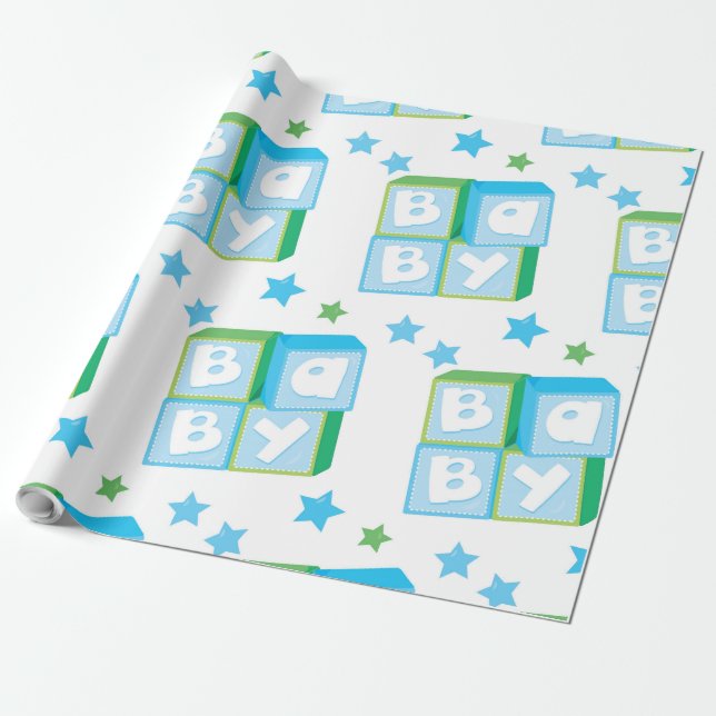 New born boy wrapping paper (Unrolled)