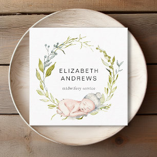 New Born-Eucalyptus-Wreath, Modern business card