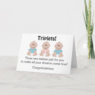 New Born Triplets Customised Card