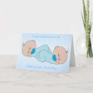 New Born Twin Boys Card