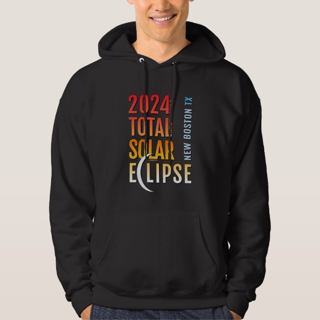 New Boston Texas TX Total Solar Eclipse 2024 5 Hoodie (Front)