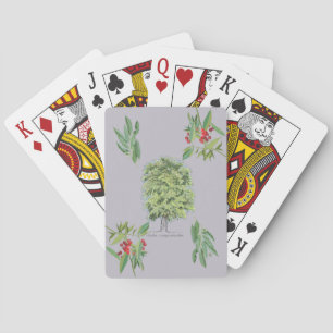 New botanical illustration Claraíba lilás tree Playing Cards