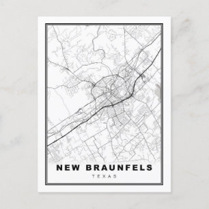 New Braunfels Map Postcard