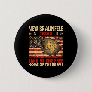 New Braunfels Texas Usa Flag 4th Of July 6 Cm Round Badge