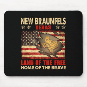 New Braunfels Texas Usa Flag 4th Of July Mouse Pad