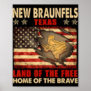 New Braunfels Texas Usa Flag 4th Of July Poster