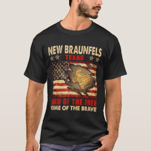 New Braunfels Texas Usa Flag 4th Of July T-Shirt