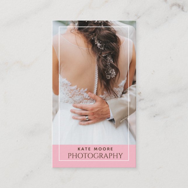 New Bride And Husband Wedding Photographer Business Card (Front)
