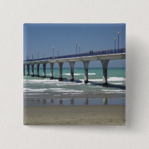 New Brighton Pier, Christchurch 15 Cm Square Badge