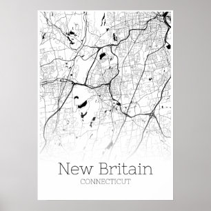 New Britain Map - Connecticut - City Map Poster