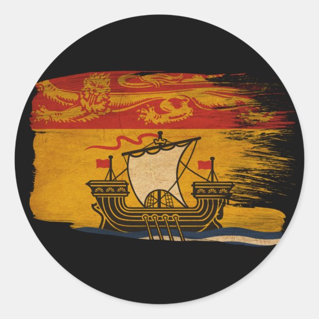 New Brunswick Flag Classic Round Sticker (Front)