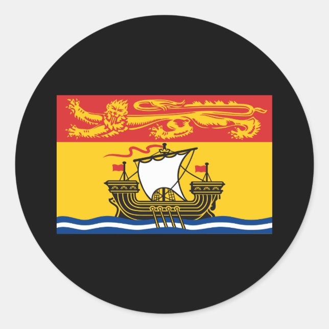 NEW BRUNSWICK FLAG CLASSIC ROUND STICKER (Front)