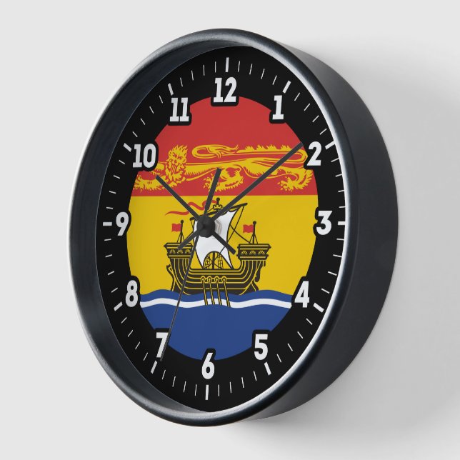 New Brunswick Flag Graphic Dial Clock (Angle)
