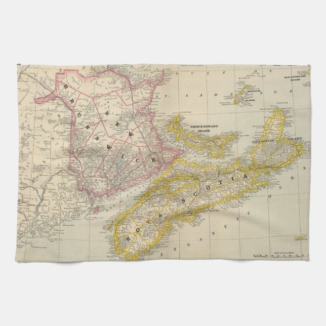 New Brunswick, Nova Scotia Tea Towel (Horizontal)