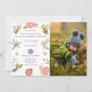New Bugs Birthday Invitation With Photo