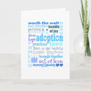 NEW BUNDLE OF JOY/PRECIOUS BABY BOY ADOPTION CARD