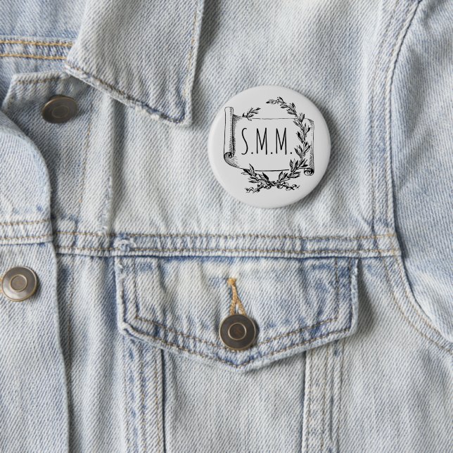 NEW! Button - Initials Scroll - Add Your Name (In Situ)