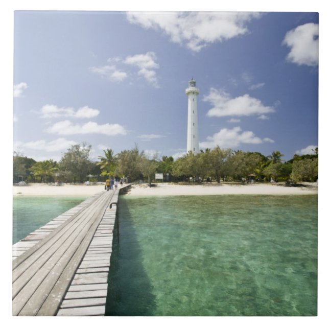 New Caledonia, Amedee Islet. Amedee Islet Pier. Tile (Front)