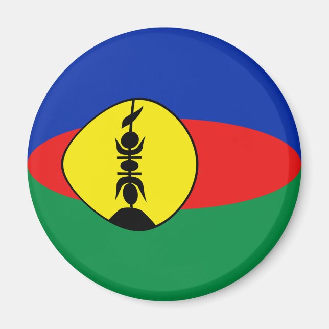New Caledonia Fisheye Flag Magnet (Front)