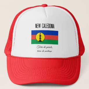 New Caledonia, Flag and Motto (Fr) Trucker Hat