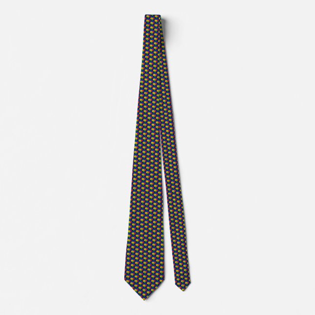 New Caledonia Flag Hearts Tie (Front)