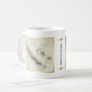 New Caledonia Flag + Map Mug