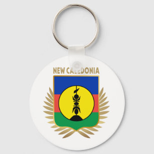 New Caledonia Flag Shield Key Ring