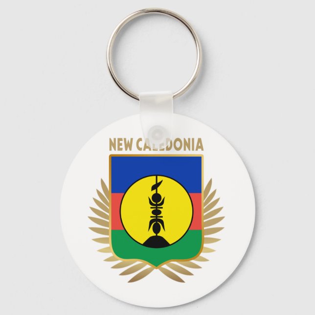New Caledonia Flag Shield Key Ring (Front)