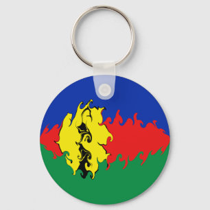 New Caledonia Gnarly Flag Key Ring