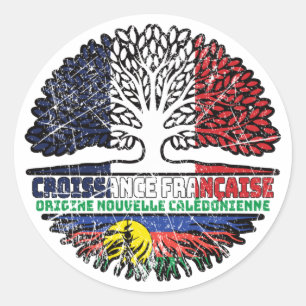 New Caledonia New Caledonian French France Tree Classic Round Sticker