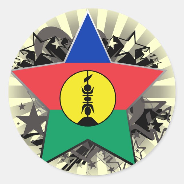 New Caledonia Star Classic Round Sticker (Front)