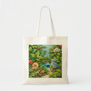 New Caledonia Tropical Lagoon Kagu Bird & Gecko Tote Bag