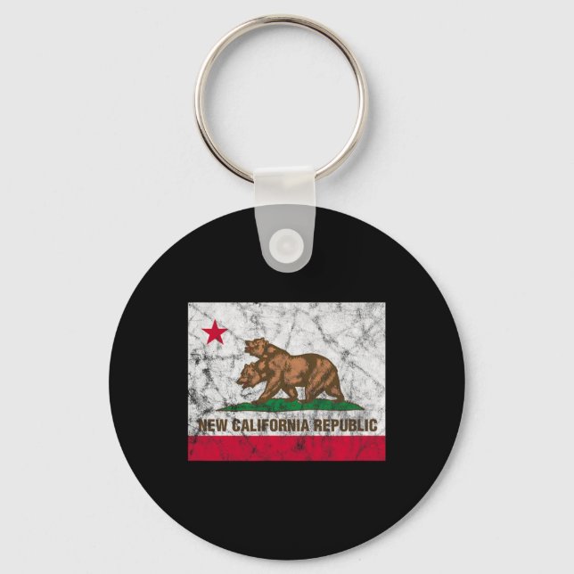 New California Republic Ncr State Distressed Flag  Key Ring (Front)