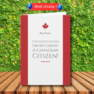 New Canadian Citizenship Gift Congratulations Card