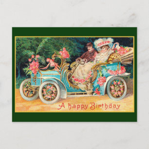 New Car Happy Birthday Fine Vintage Postcard